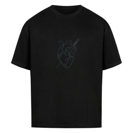 NEOKULT QUIET BLADE Oversized Tee Schwarz – Herz-Dolch-Print, Vorderansicht