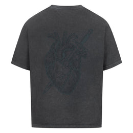 NEOKULT QUIET BLADE Oversized Tee Washed Black – Detailansicht Print