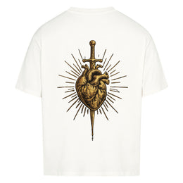 NEOKULT SACRED HEART Oversized Tee Weiss – Detailansicht Print
