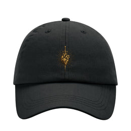 NEOKULT Dad Cap Schwarz – Low Profile Cap mit Herz-Dolch-Emblem
