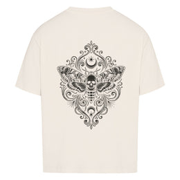NEOKULT REQUIEM Moth Tee Natural Raw – Totenkopfschwärmer in Gravuroptik