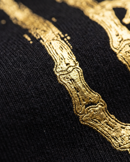 VACANCY Oversized Hoodie Schwarz Stoff Material Detail