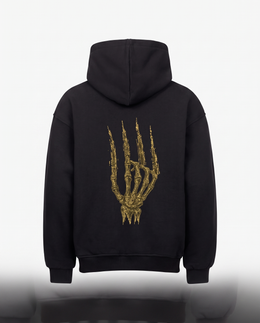 VACANCY Oversized Hoodie Schwarz Ghost Mannequin Flat Lay